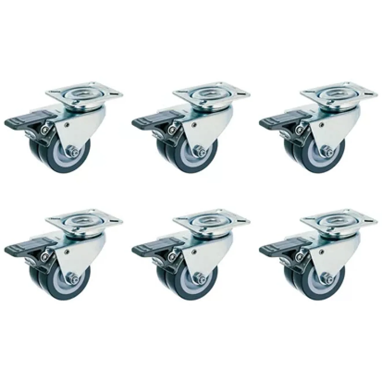Strandkorb Rollen 6er Set Doppelrollen mit Stopper