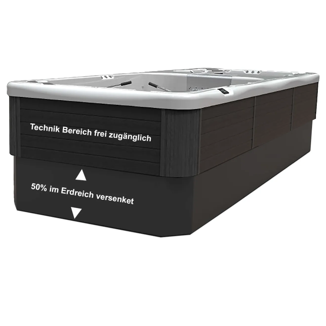 Schwimmspa Swimspa Wellis Rio Grande versenkt mit Semi Inground
