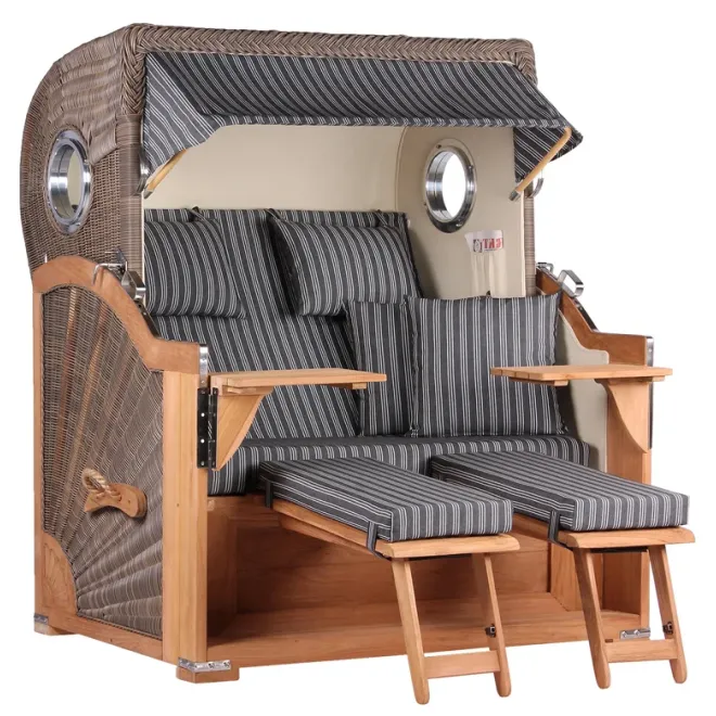 Nordsee Strandkorb 2.5er ✪ Sitzer Nordsee Strandkorb 2.5er ✪ Sitzer Strandkorb Teak Premium Ausführung