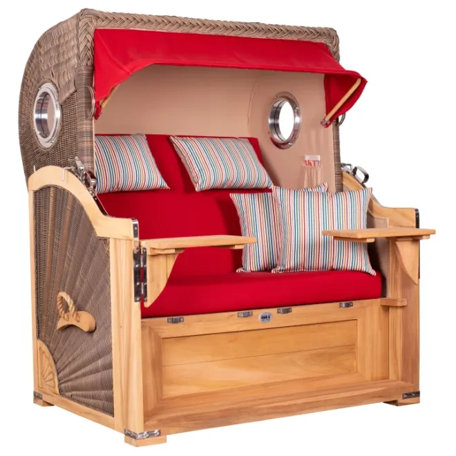 TEAK STRANDKORB PREMIUM - MASSIVE QUALITAET - HOCHWERTIGES TEAK HOLZ