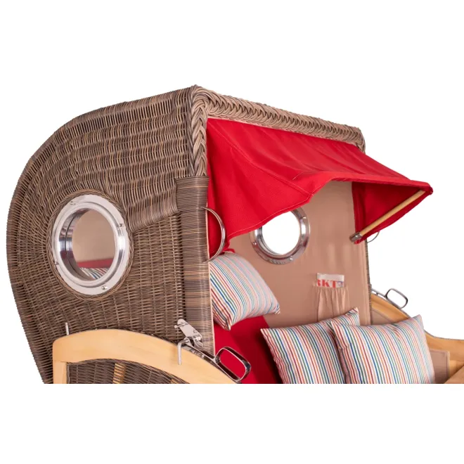 TEAK STRANDKORB PREMIUM - MASSIVE QUALITAET - HOCHWERTIGES TEAK HOLZ
