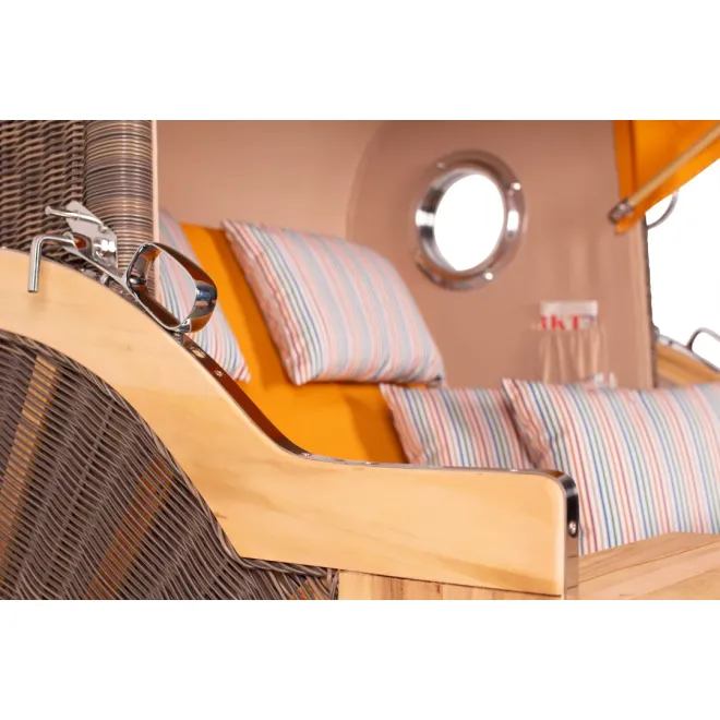 TEAK STRANDKORB PREMIUM - MASSIVE QUALITAET - HOCHWERTIGES TEAK HOLZ