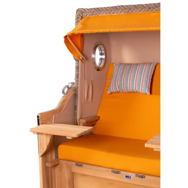 TEAK STRANDKORB PREMIUM - MASSIVE QUALITAET - HOCHWERTIGES TEAK HOLZ