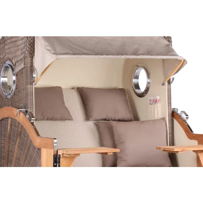 TEAK STRANDKORB PREMIUM - MASSIVE QUALITAET - HOCHWERTIGES TEAK HOLZ