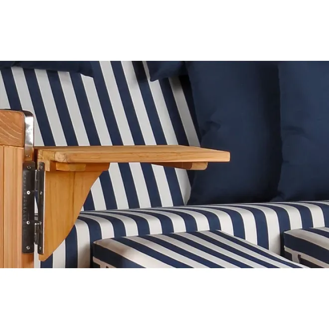 TEAK STRANDKORB PREMIUM - MASSIVE QUALITAET - HOCHWERTIGES TEAK HOLZ