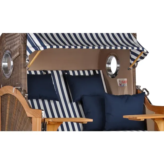 TEAK STRANDKORB PREMIUM - MASSIVE QUALITAET - HOCHWERTIGES TEAK HOLZ