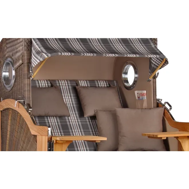 TEAK STRANDKORB PREMIUM - MASSIVE QUALITAET - HOCHWERTIGES TEAK HOLZ