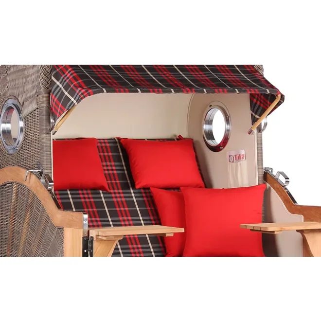 TEAK STRANDKORB PREMIUM - MASSIVE QUALITAET - HOCHWERTIGES TEAK HOLZ