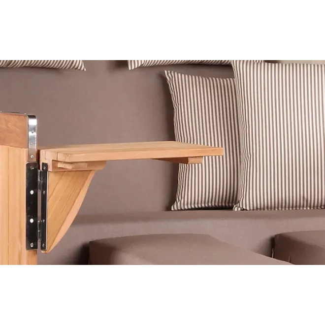 TEAK STRANDKORB PREMIUM - MASSIVE QUALITAET - HOCHWERTIGES TEAK HOLZ