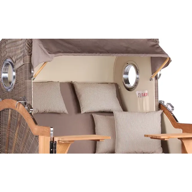 TEAK STRANDKORB PREMIUM - MASSIVE QUALITAET - HOCHWERTIGES TEAK HOLZ