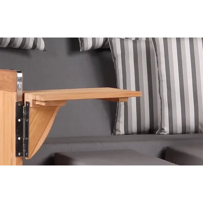 TEAK STRANDKORB PREMIUM - MASSIVE QUALITAET - HOCHWERTIGES TEAK HOLZ
