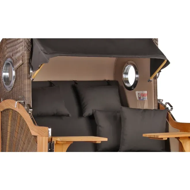 TEAK STRANDKORB PREMIUM - MASSIVE QUALITAET - HOCHWERTIGES TEAK HOLZ