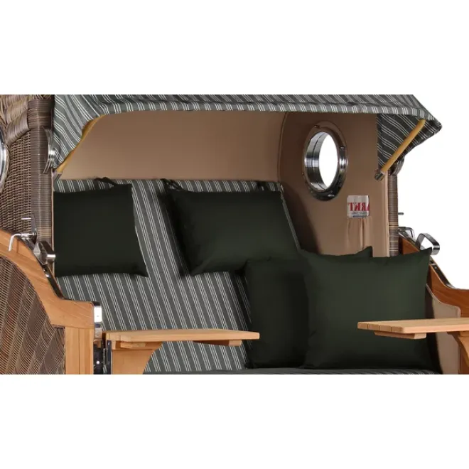 Teak Strandkorb Dangast Business 2.5 - Sitzer Geflecht Grey