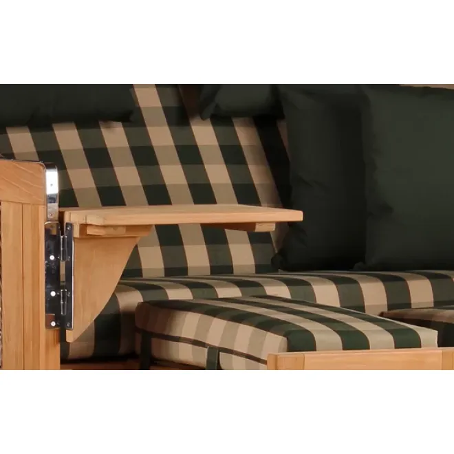 Teak Strandkorb Dangast Business 2.5 - Sitzer Geflecht Grey