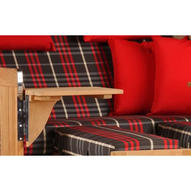 Teak Strandkorb Dangast Business 2.5 - Sitzer Geflecht Grey