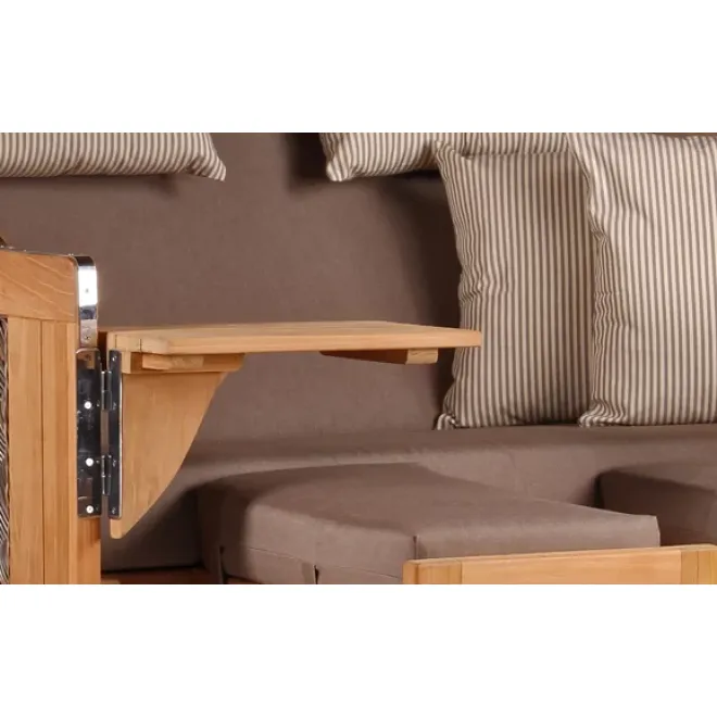 Teak Strandkorb Dangast Business 2.5 - Sitzer Geflecht Grey