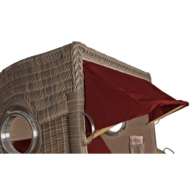 Teak Strandkorb Dangast Business 2.5 - Sitzer Geflecht Grey