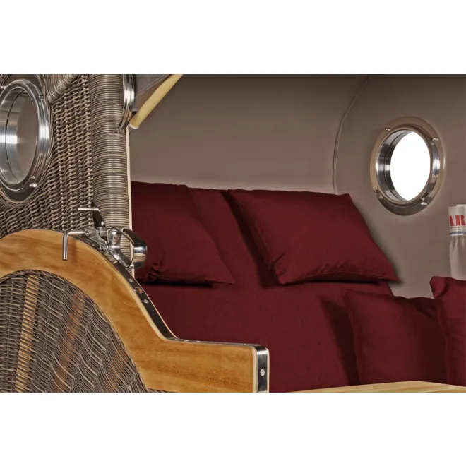 2.5-SITZER TEAK STRANDKORB DANGAST MIT BULLAUGEN GREY DESIGN 550