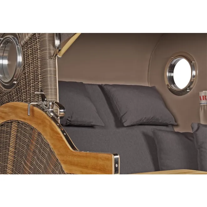 2.5-SITZER TEAK STRANDKORB DANGAST MIT BULLAUGEN GREY DESIGN 551