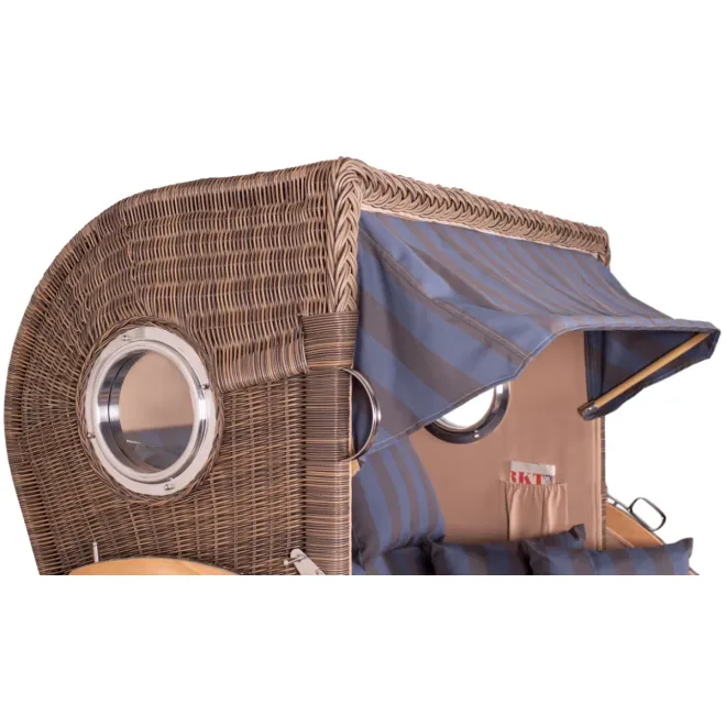 2.5-SITZER TEAK STRANDKORB DANGAST MIT BULLAUGEN GREY DESIGN 582