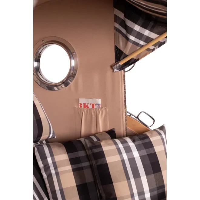 2.5-SITZER TEAK STRANDKORB DANGAST MIT BULLAUGEN GREY DESIGN 583