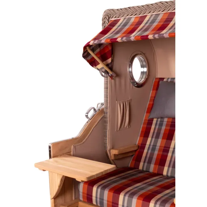 Teak Strandkorb Dangast Business 2.5 - Sitzer Geflecht Grey