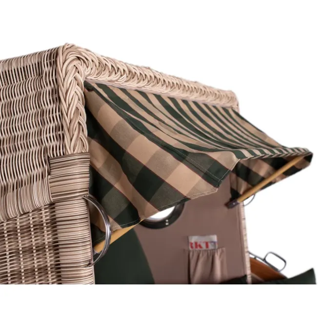 Teak Strandkorb Dangast Business 2.5 - Sitzer Geflecht Shell