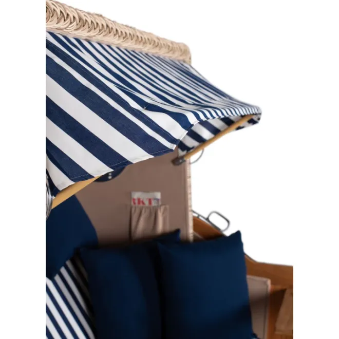 2.5-SITZER TEAK STRANDKORB DANGAST MIT BULLAUGEN SHELL DESIGN 518