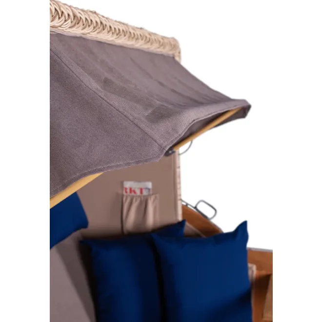 2.5-SITZER TEAK STRANDKORB DANGAST MIT BULLAUGEN SHELL DESIGN 589