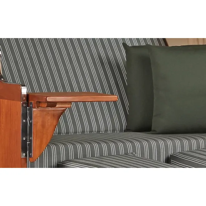 2 Personen Strandkorb MAHAGONI HOLZ 125cm nachhaltiger Anbau - ohne Bullaugen !