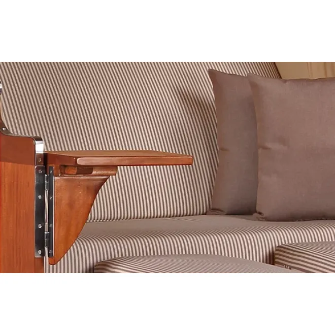 2 Personen Strandkorb MAHAGONI HOLZ 125cm nachhaltiger Anbau - ohne Bullaugen !