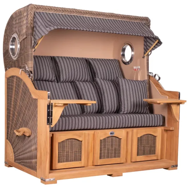 Strandkorb Dangast Teak 3er XXL 170cm breit - Premiumqualität
