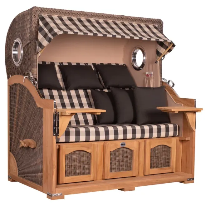 Strandkorb Dangast Teak 3er XXL 170cm breit - Premiumqualität