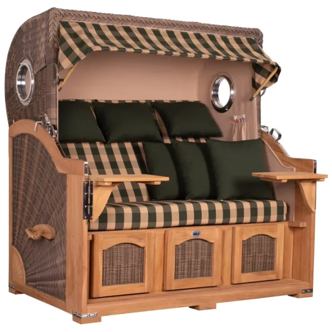 Strandkorb Dangast Teak 3er XXL 170cm breit - Premiumqualität
