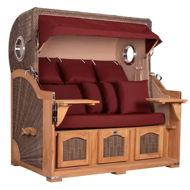 Strandkorb Dangast Teak 3er XXL 170cm breit - Premiumqualität