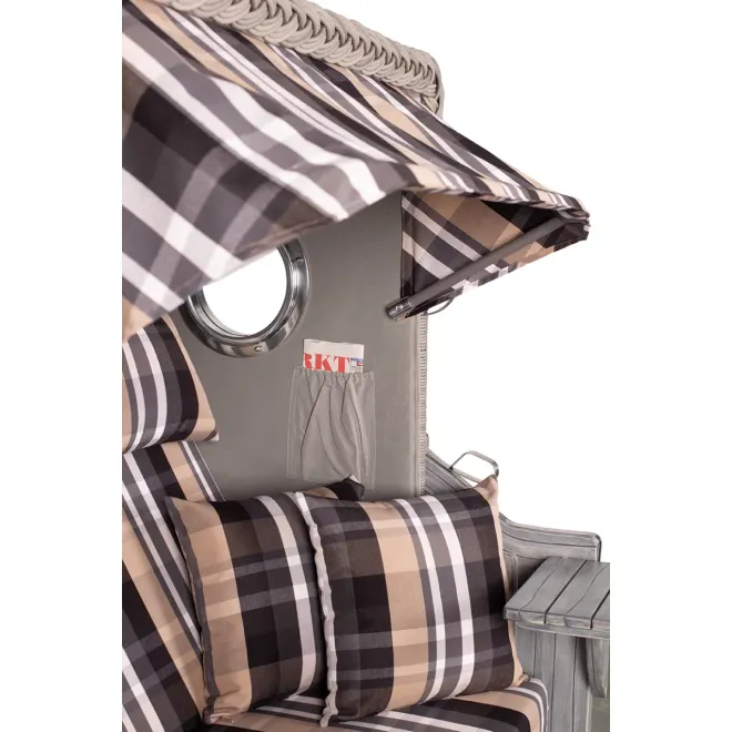 2er Strandkorb Mahagoni Vintage grey washed - wunderschön
