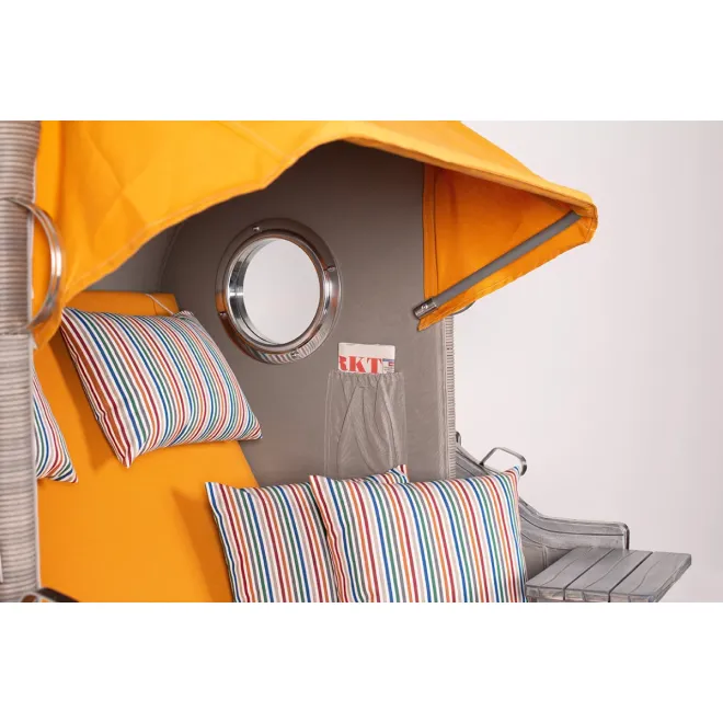 2er Strandkorb Mahagoni Vintage grey washed - wunderschön