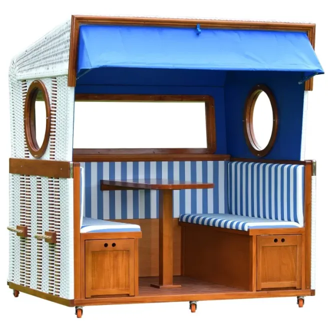 Strandkorb Teak 3eSTRANDKOERBE/MR_DEKO/BAL6 Personen Lounge Strandkorb - perfekt für Gastro - Messe und PrivatTIKUM/fehlt.pngr XXL - Premiumqualität