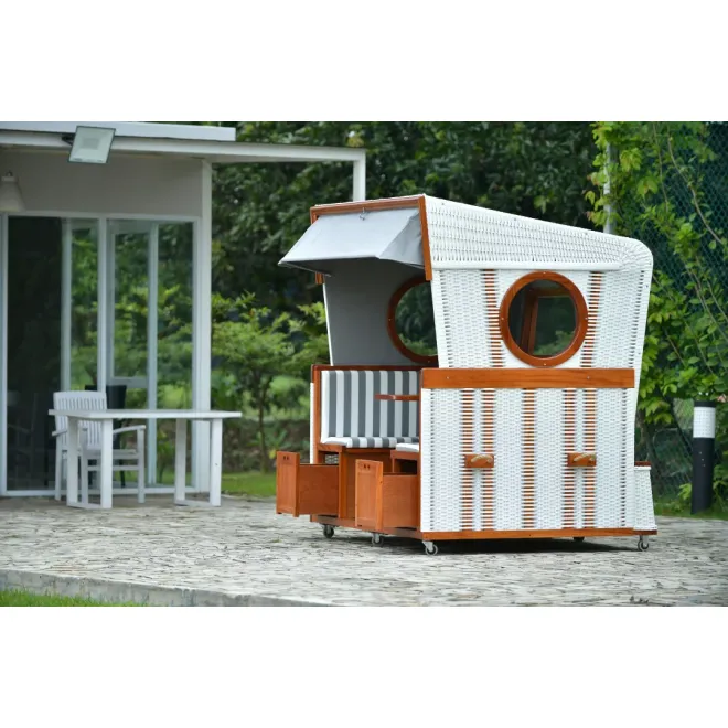 StrandkorSTRANDKOERBE/MR_DEK6 Personen Lounge Strandkorb - perfekt für Gastro - Messe und PrivatO/BALTIKUM/fehlt.pngb Teak 3er XXL - Premiumqualität