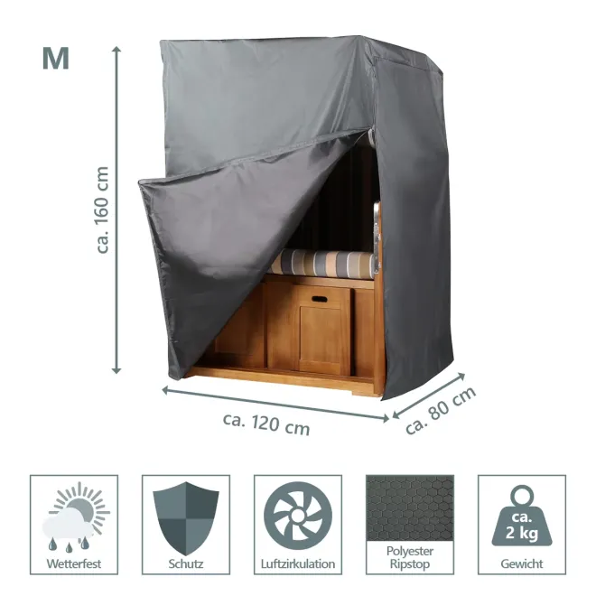 Strandkorbhaube Beige ➪ (104cm / 120cm / 85cm / 165cm)