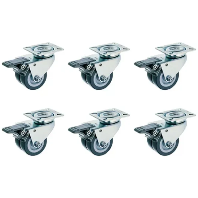 Strandkorb Rollen 6er Set Doppelrollen mit Stopper