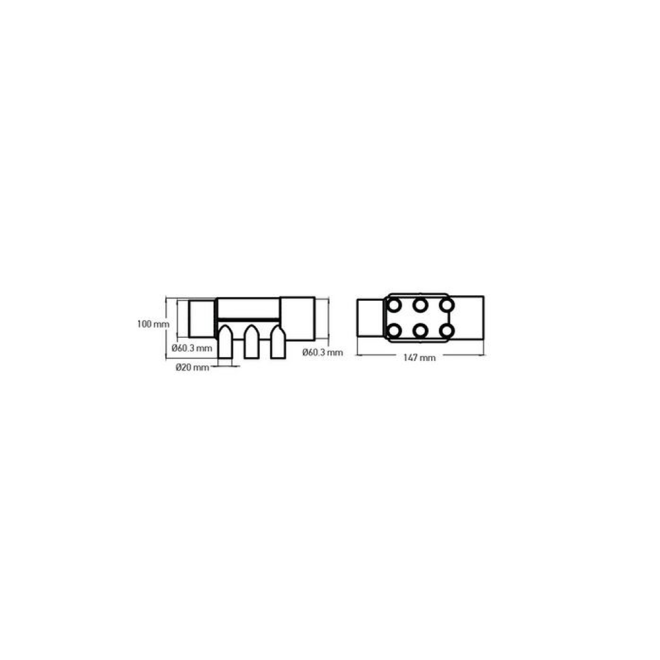 Whirlpool Verteiler 6fach - 60.3 S × 60.3 Spigot × (6) 20 SB