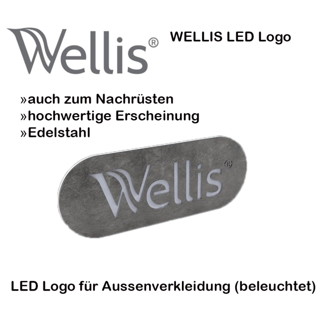 Wellis LED Logo beleuchtet