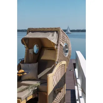 Strandkorb Single 80cm - TEAKHOLZ besser wie Mahagoni