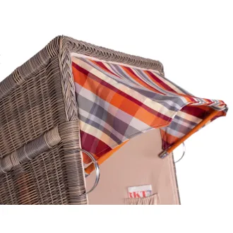 1-SITZER MAHAGONI STRANDKORB "SHETLAND" SINGLE GREY DESIGN 584