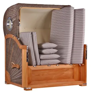 TEAK STRANDKORB PREMIUM - MASSIVE QUALITAET - HOCHWERTIGES TEAK HOLZ