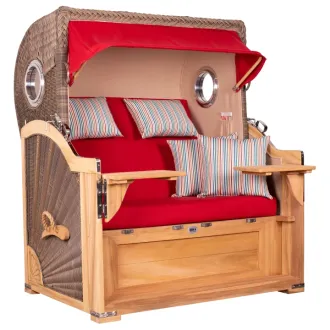 TEAK STRANDKORB PREMIUM - MASSIVE QUALITAET - HOCHWERTIGES TEAK HOLZ