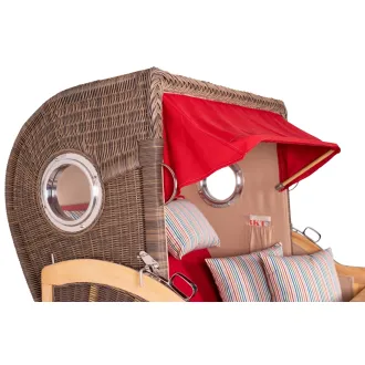 TEAK STRANDKORB PREMIUM - MASSIVE QUALITAET - HOCHWERTIGES TEAK HOLZ