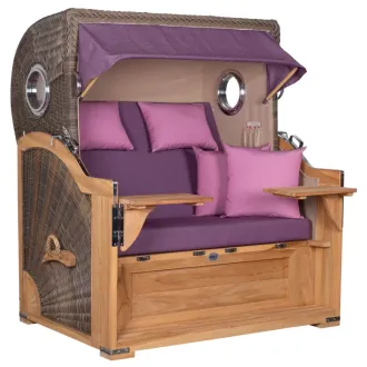 TEAK STRANDKORB PREMIUM - MASSIVE QUALITAET - HOCHWERTIGES TEAK HOLZ
