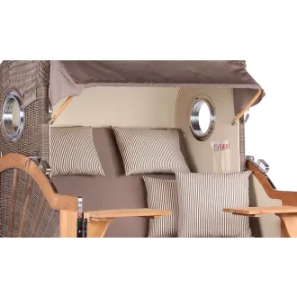 TEAK STRANDKORB PREMIUM - MASSIVE QUALITAET - HOCHWERTIGES TEAK HOLZ